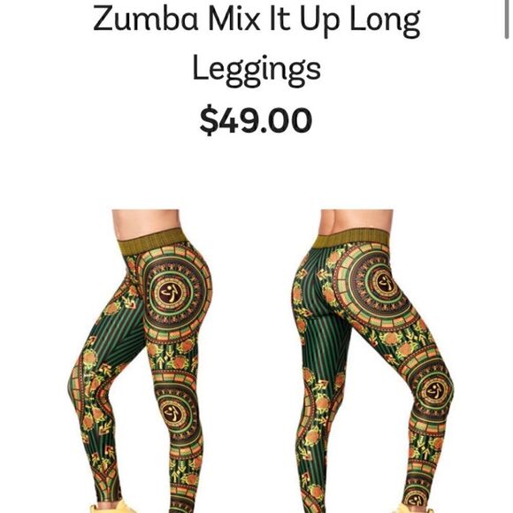 Zumba Mix It Up high compression Leggings NWT Xs - Picture 6 of 6